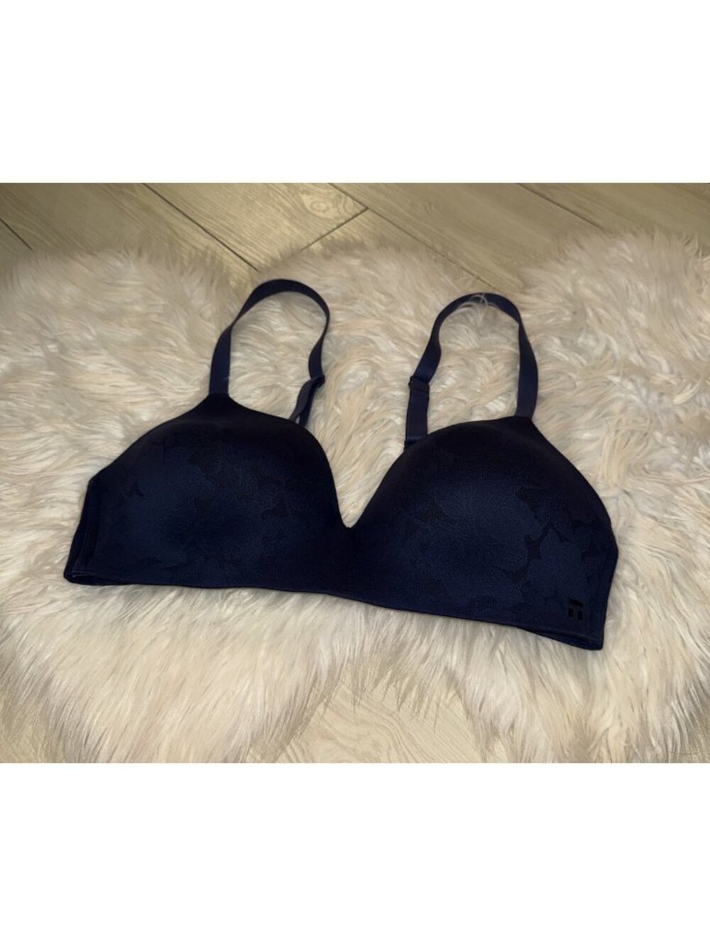 Tommy John Second Skin Lightly Lined Wireless Bra WF Floral Lace Womens 38C Blue